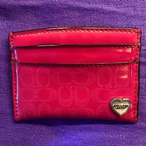COACH Pink Patent Leather Card Case